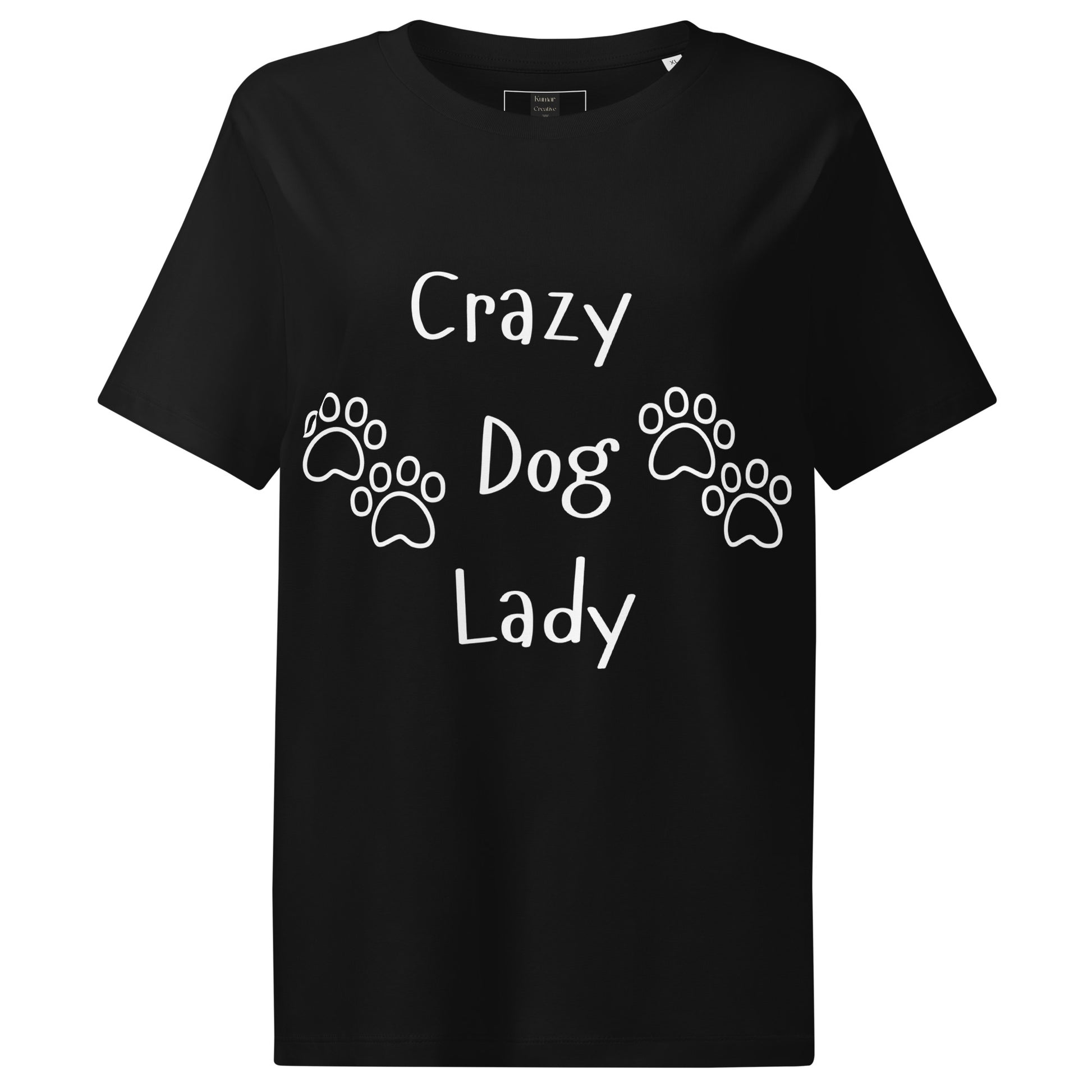 Women's Craxy Dog Lady Black T-Shirt