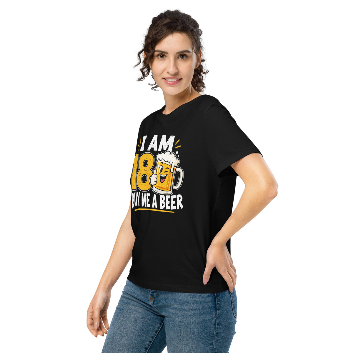Side Of Women's I AM 18 Buy Me A Beer Tee