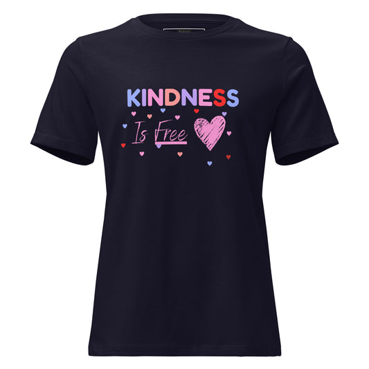 Women's Kindness Is Free Black T-Shirt