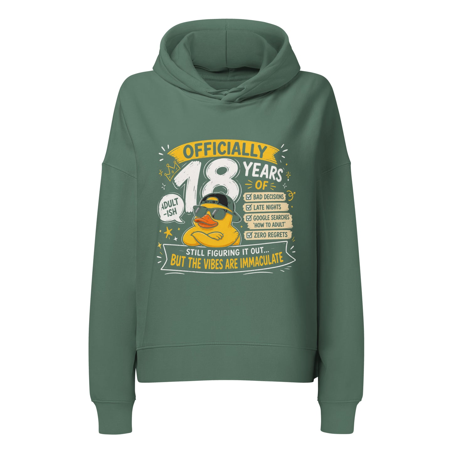 Women's Officially 18 Years Of Age Green Hoodie