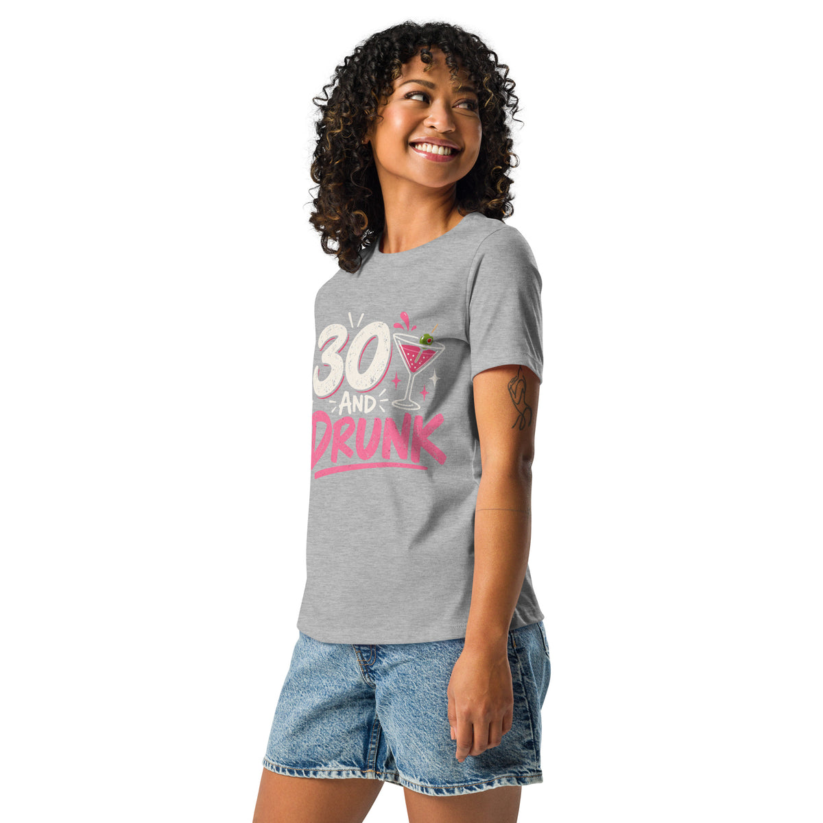 Women's 30 And Drunk Grey Party Tee