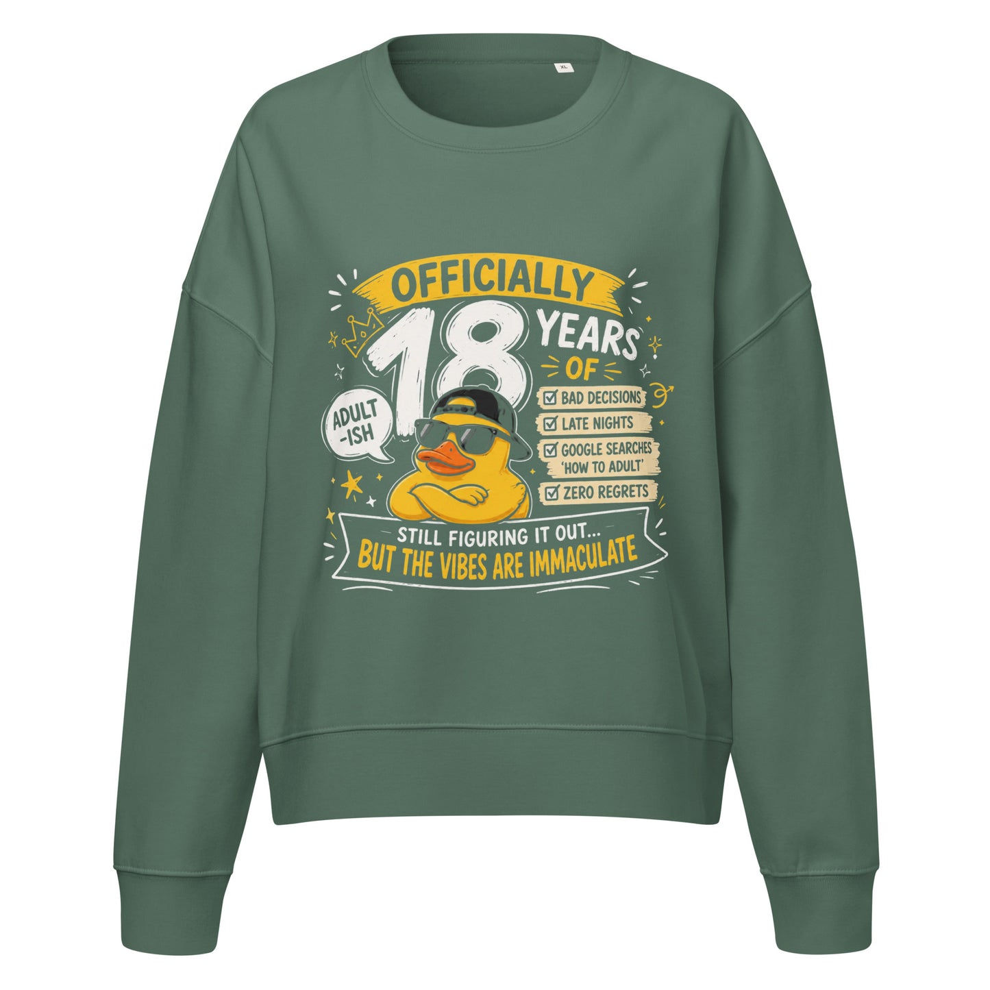 Women's Officially 18 Years Of Age Green Jumper