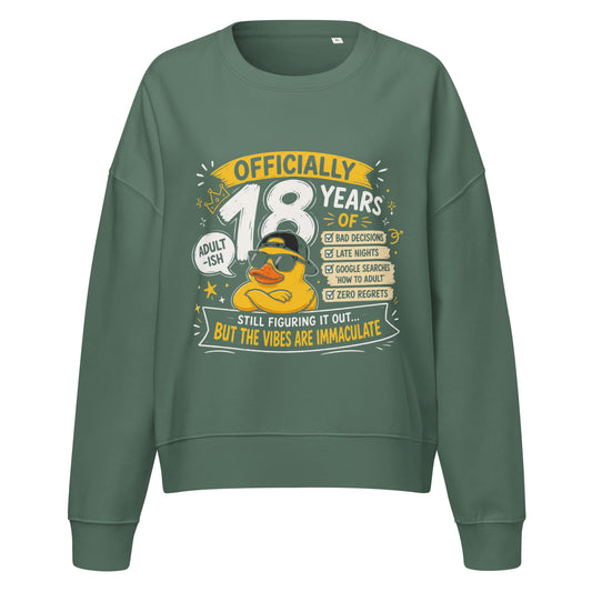 Women's Officially 18 Years Of Age Green Jumper