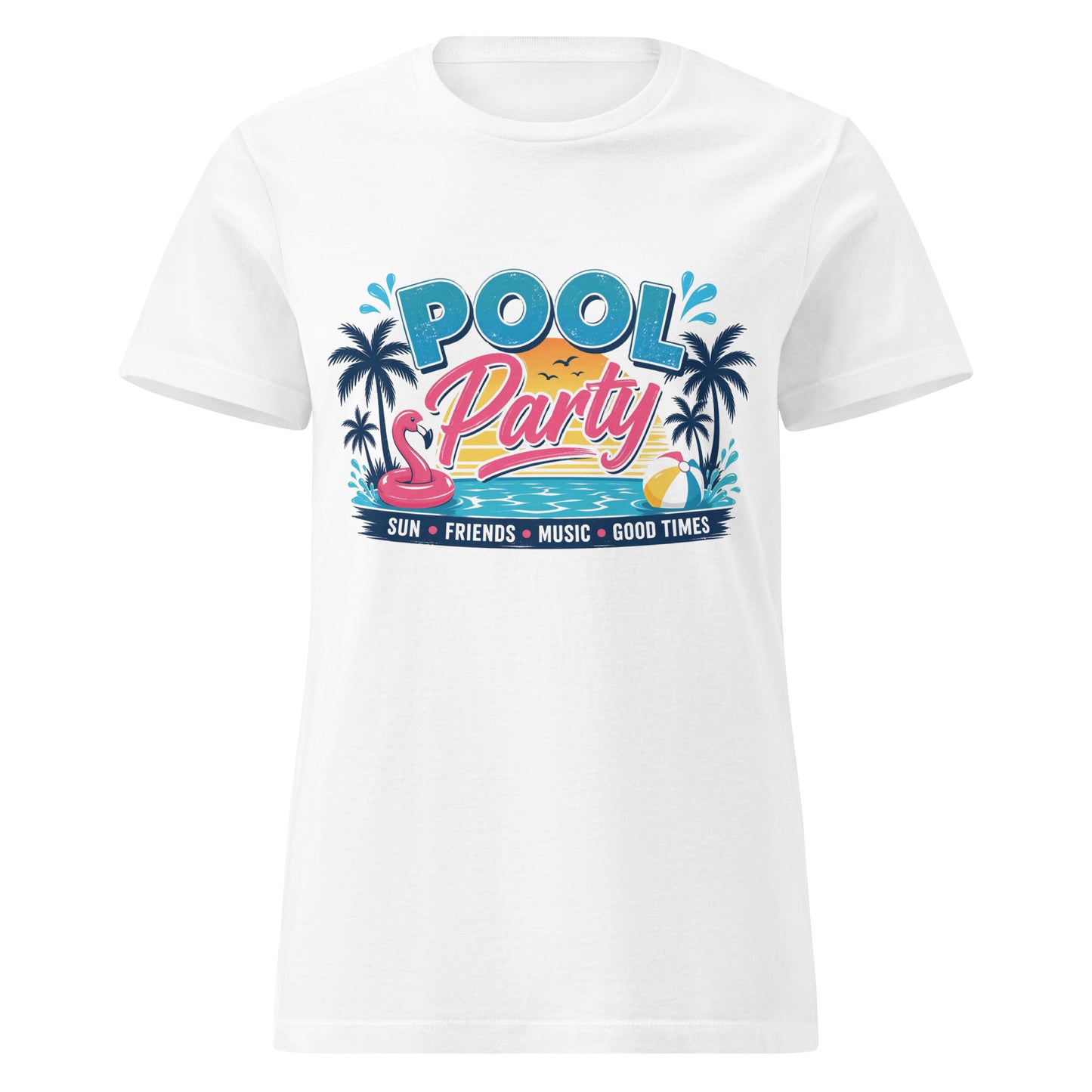 Women's White Pool Party T-Shirt