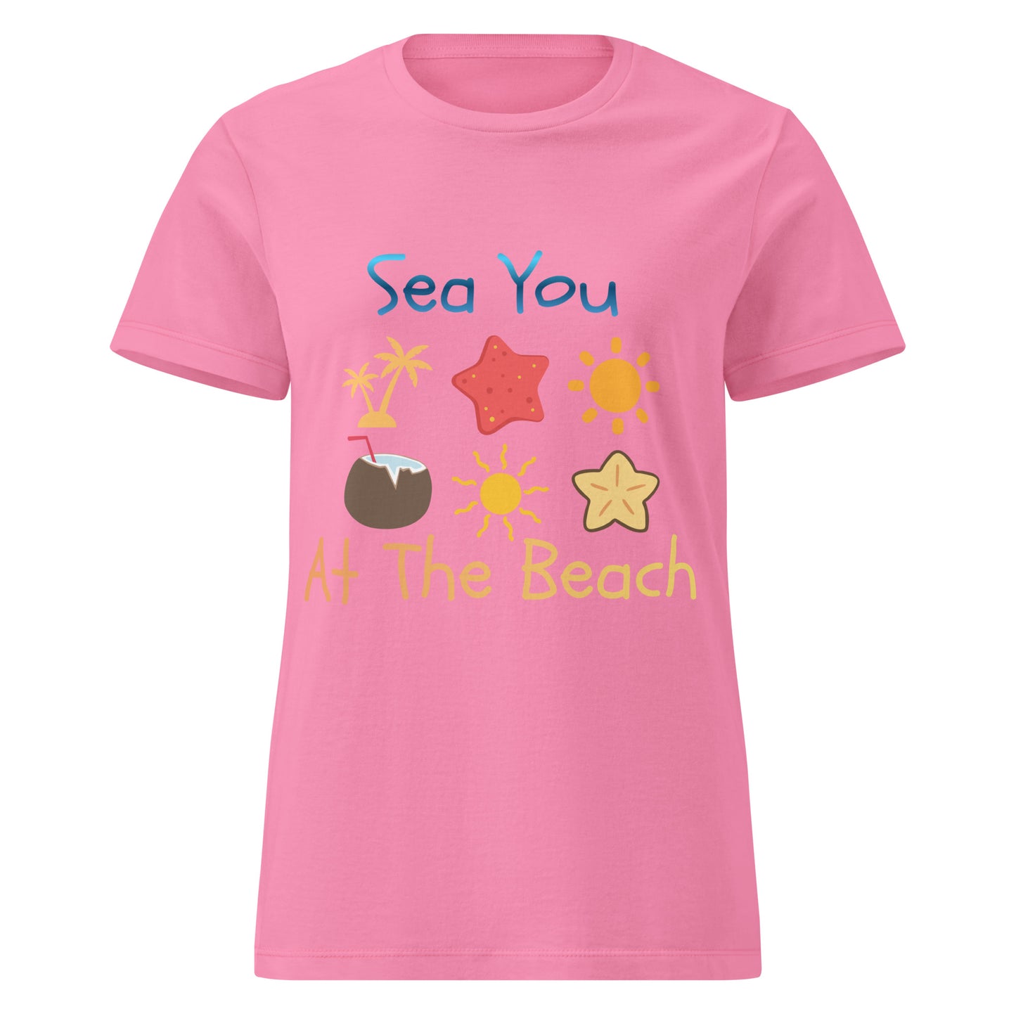 Women's Sea You At The Beach Pink T-Shirt