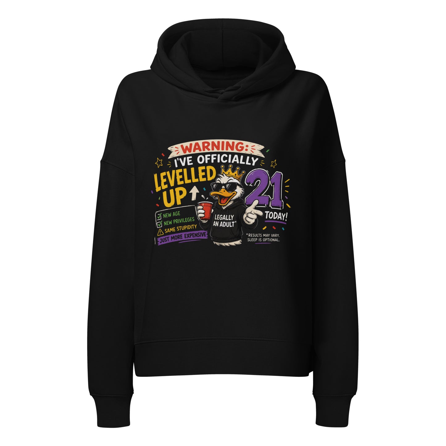 Women's Warning I've Officially Levelled Up To 21 Today Black Hoodie