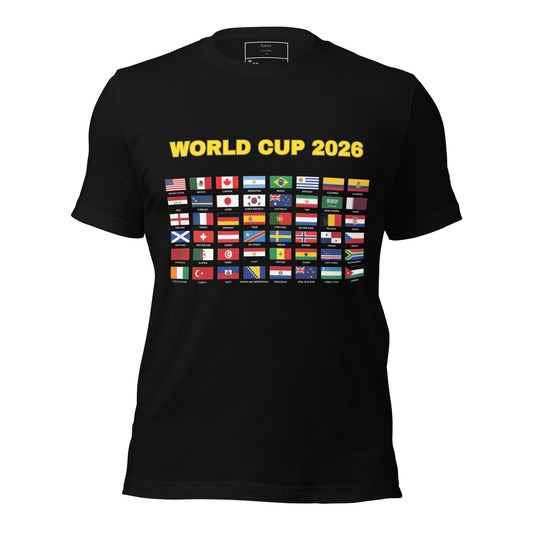World Cup 2206 Flags Black T-Shirt