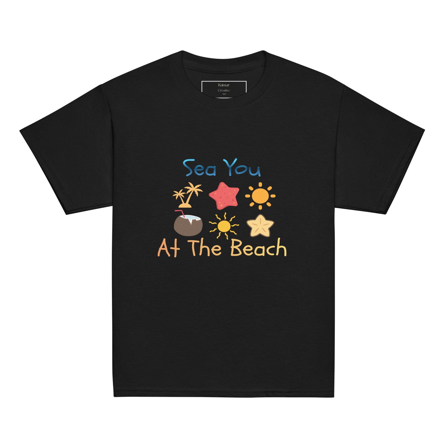 Kids Sea You At The Beach Black T-Shirt