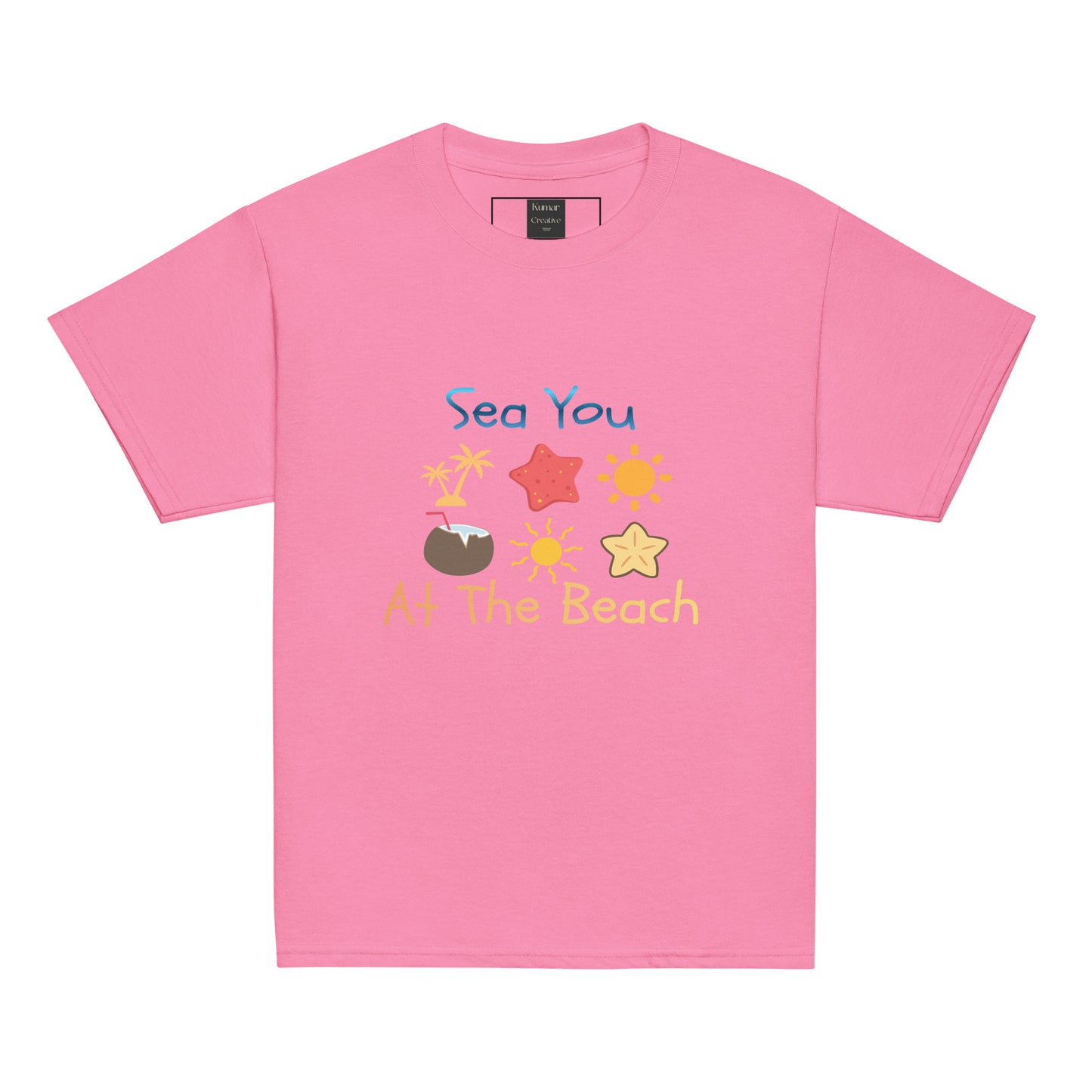 Kids Pink Sea You At The Beach Tee