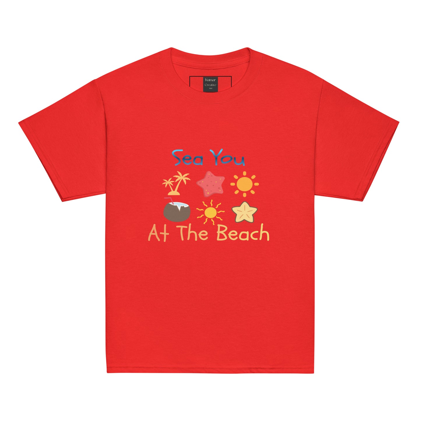 Sea You At The Beach Kids Red Tee