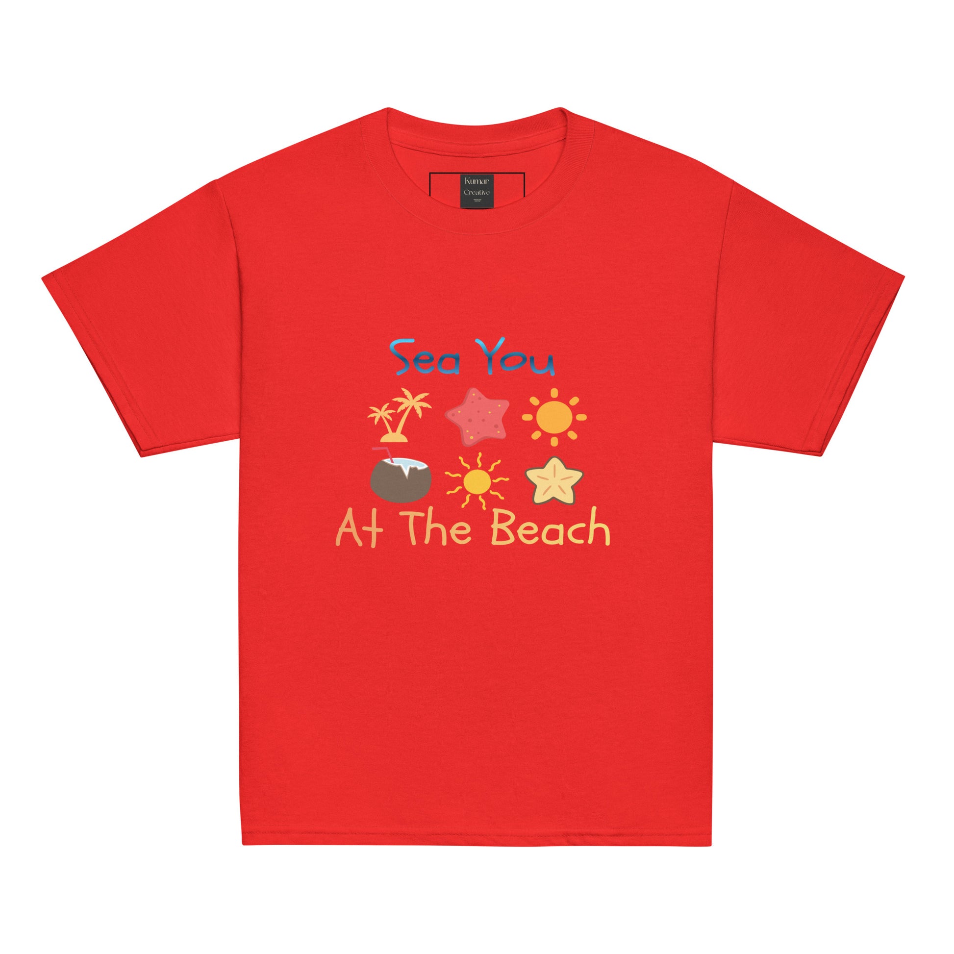 Sea You At The Beach Kids Red Tee